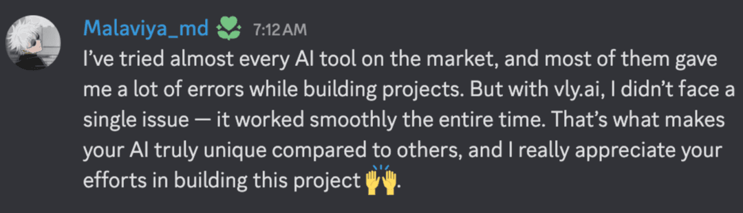 vly.ai testimonial 10