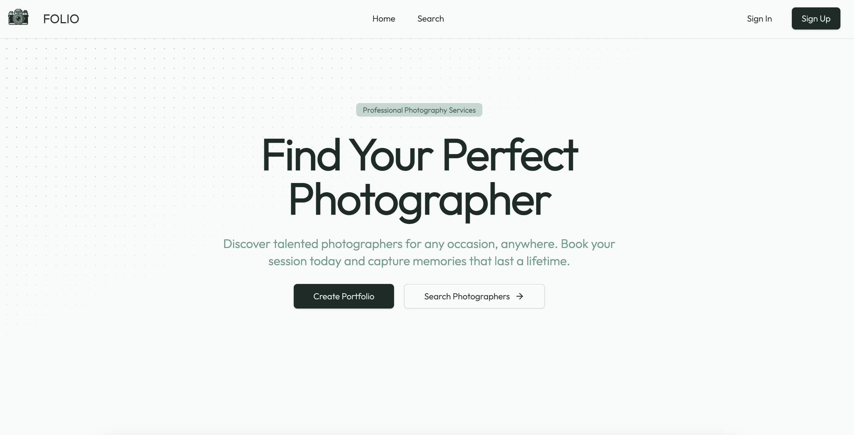 Folio Landing Page